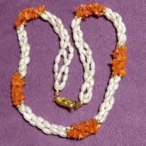Coral & Fresh Water Pearl Necklace